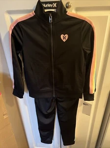 Hurley 2 Pc Track Suit Outfit Jacket w/Jogger Pants Child Girls (6) - NEW! - Picture 1 of 8