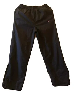 Nike Athletic Pants Heavy Nylon Black Pink Girls Size Large 14 Retro Trendy - Picture 1 of 7
