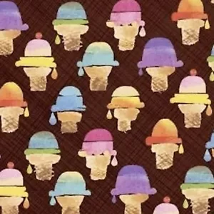 Deliciosa tela marrón helado Sweet Treats 100 % algodón por yarda - Imagen 1 de 1