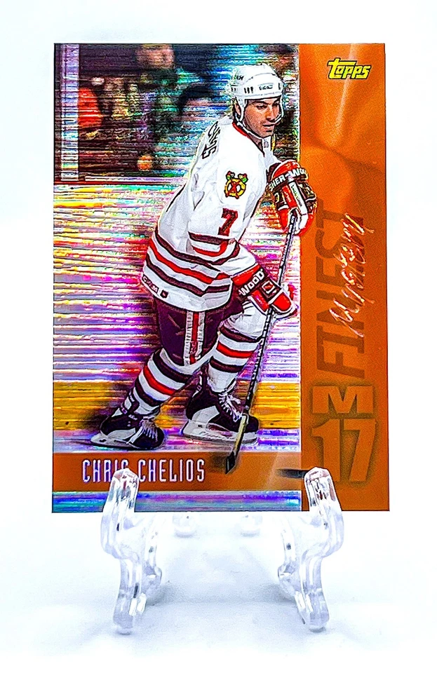 CHRIS CHELIOS 1998 Topps Mystery Finest #M17 BRONZE REFRACTOR BLACKHAWKS HOF - Image 1 of 2
