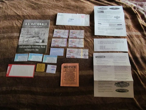 Fabulous Lot Of Vintage NHRA US Nationals Items - Ticket Stubs & More 1987-04!!! Cover