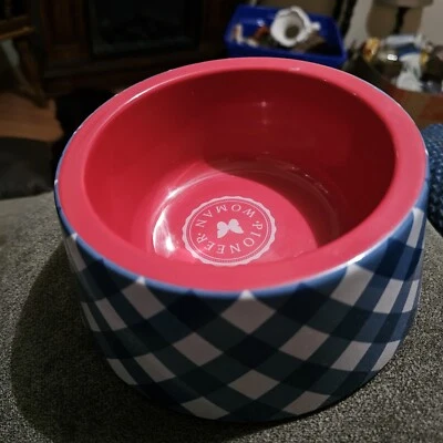 Pioneer Woman Matching "Dig In" Feeding Mat Charming Check Med Melamine Pet Bowl - Image 1 of 4