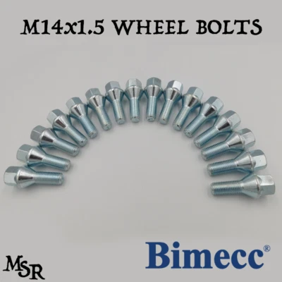 M14x1.5, R13 27mm Wheel Bolts (Bimecc) Chrome x 16 For Seat Alhambra [Mk2/3] - Image 1 of 4