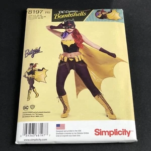 Simplicity Sewing Pattern #8197 Misses DC Comics Bombshell Batgirl Costume 14-22 - Picture 1 of 3