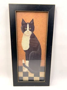 Esmoquin con impresión de arte popular americano Country Cat Tabby Primitiva Cindy Sampson - Imagen 1 de 6