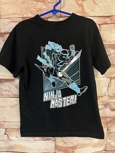 The Children's Place Black Short Sleeved T-Shirt. "Ninja Master" Small (5/6) - Picture 1 of 5