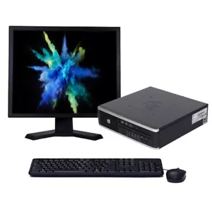 HP i5 Desktop Computer PC USFF Intel Core 8GB 250GB Wi-Fi 19" LCD Windows 10 Pro - Picture 1 of 7