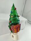 Vintage arbre de Noël en plastique coloré veilleuse allumée interrupteur 7" T