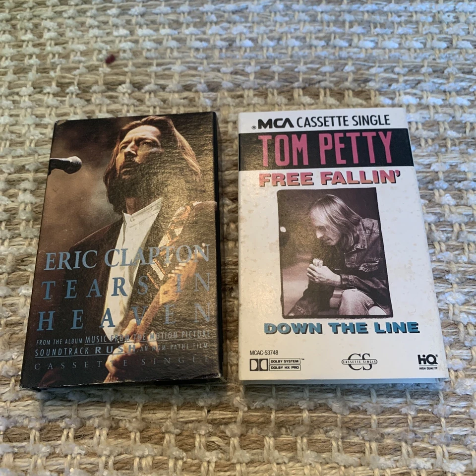 Lot Of 2 Cassette Single ~ Good Free Fallin ~ Tom Petty  Eric Clapton Tears In.. Foto 1 de 3