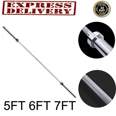 Olympic Barbell 7FT 6FT 5FT 2 Inch Gym Fitness Training Zinc Lifting Weight Bar - Image 1 of 4