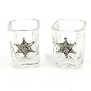 Sheriff Themed Shot Small Glasses Candle Holders Kitchen Dinning New - Picture 1 of 12