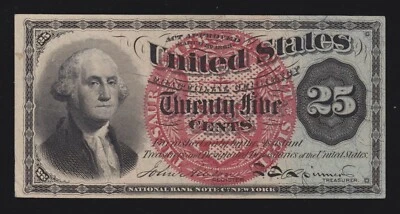 US 25c Fractional Currency Note 4th Issue FR 1303 Ch CU (-004) - Image 1 of 2