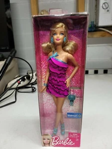 2012 Barbie Doll in Magenta Dress Teddy Bear Purse BBV52 NRFB - Picture 1 of 2