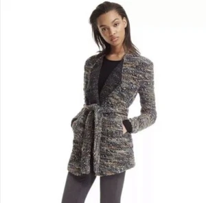 IRO Womens Campiaspe Jacket  Size 40 Multicolor Wool Blend Boucle Belt Pockets - Picture 1 of 12