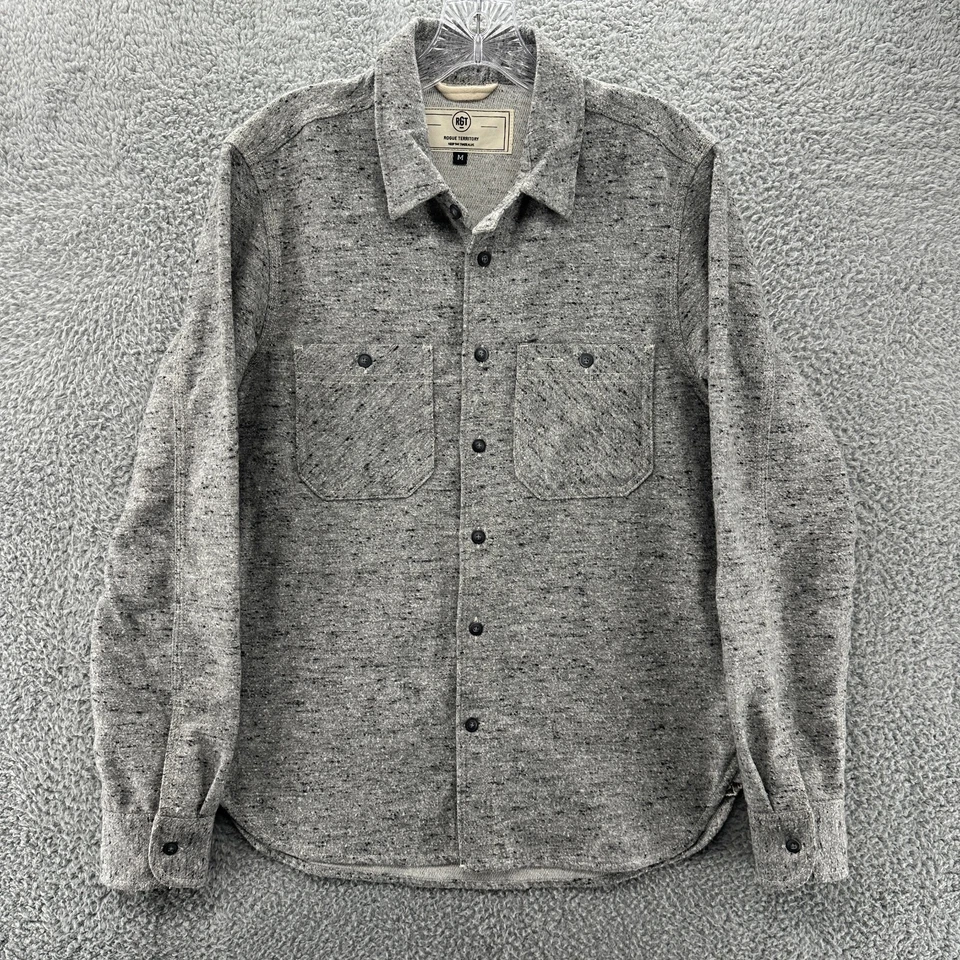RGT Rogue Territory Shirt Mens Medium M Gray Flannel Long Sleeve Button Up Shirt - Image 1 of 4