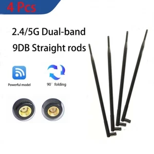 4X 9DB 2.4G/5G straight pole wireless WiFi module routing dual band foldable - Picture 1 of 9