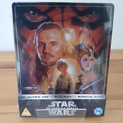 Star Wars The Phantom Menace 4K UHD Blu-Ray Steelbook Zavvi Exclusive New Sealed - Image 1 of 4