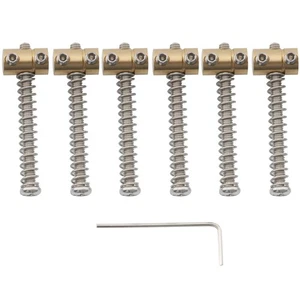 Musiclily Pro 6Pcs 10.8mm Small Barrel Brass Saddles Set For Squier Tele Guitar - Picture 1 of 6