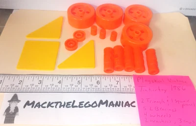 De colección Tinkertoy 1986 Playskool Panel de plástico Ruedas Tapas de arandela Rodamientos solamente Foto 1 de 4