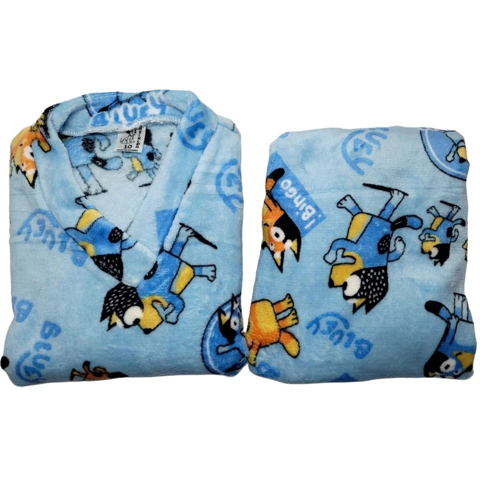 Roupa de dormir pijama azulado 2 peças para crianças, tamanhos disponíveis 6-8-10 - Imagem 1 de 1