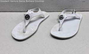 Michael Kors Women's White Rubber Style Sandals Sz 10M - Picture 1 of 11
