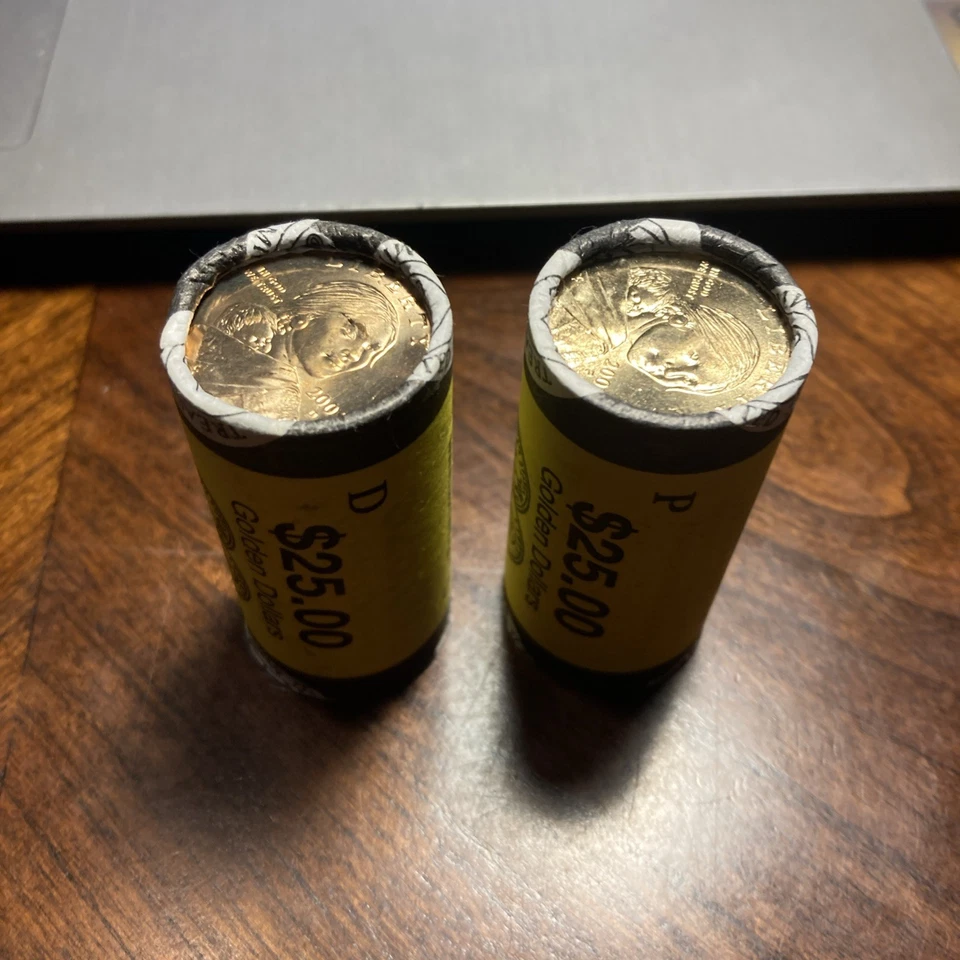 2001 P & D $1 Sacagawea Native American Dollar 2 Rolls! - Image 1 of 1