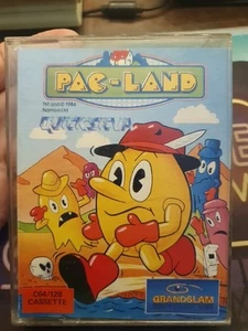 PAC-LAND X COMMODORE 64 GIOCO ORIGINALE CASSETTA C64 GAME QUICKSILVA GRANDSLAM - Afbeelding 1 van 6