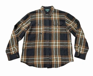 Polo Ralph Lauren Damen Leinen Hemd mit Knopfleiste schwarz braun kariert Medium Safari - Bild 1 von 6