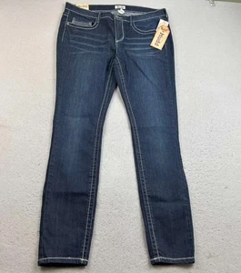 Mudd Jeans Womens 15 Blue Denim Stretch Flat Front Skinny Leg NWT - Picture 1 of 12