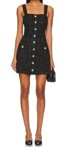 Abito Amanda Uprichard Watkins Tweed ARCHIE Nero Donna Taglia M - Nuovo con etichette - Foto 1 di 14
