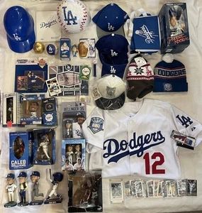 Lot Of LA Dodgers Baseball Memorabilia: Bobbleheads, Jersey, Balls, Cards & More - Picture 1 of 24
