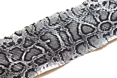 Pitón birmana impresa auténtica cobra piel de serpiente piel de serpiente cuero brillante Foto 1 de 4