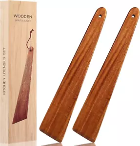 12″ Teak Wooden Spatula, Kitchen Spatula Turner, Egg Scraper, Flat Wooden Turner - Picture 1 of 12