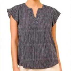 Adrianna Papell marineblaue Nadelstreifen Flatterbluse Größe Small - Bild 1 von 9