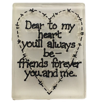 Provo Craft Clear Acrylic Stamp Dear to My Heart Friendship Card Making Words - Image 1 of 4