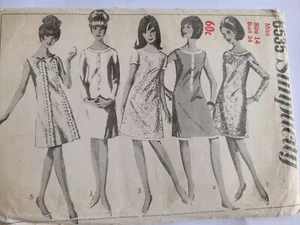 1966 Simplicity Dress Pattern Misses #6535 Size 14 Bust 34 Vintage Original - Picture 1 of 2