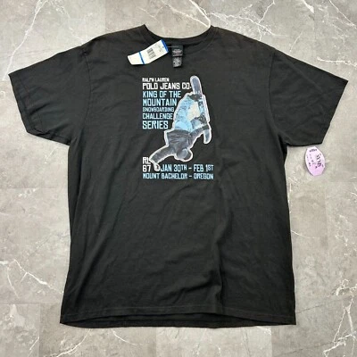 Vintage Ralph Lauren Snowboarding Graphic Tee Mens XL Y2K Dead Stock Polo Jeans - Image 1 of 4