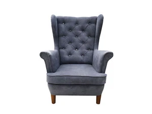 Ohrensessel Sessel Polstersessel Abi Skandinavisch Gewebe Grau Alle Farben  14 - Bild 1 von 4