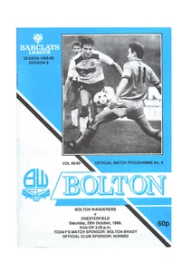 Bolton Wanderers v Chesterfield FC 1988-1989 Division Three 29/10/1988 - Picture 1 of 2