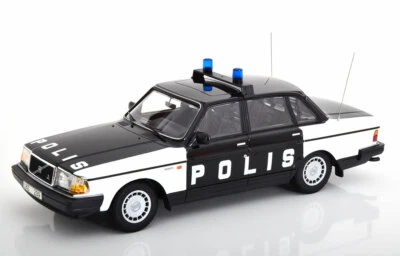 Volvo 240 Gl Polis Schweden 1986 White Schwarz MINICHAMPS 155171497 1/18 Police - Bild 1 von 3