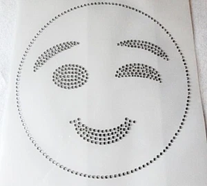 Hotfix Strass Bügelbild Smil zwinkernd- 190423 Karostonebox - Bild 1 von 4