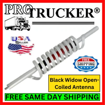 Антенна Black Widow 27 дюймов с открытой катушкой любительская серебристо-красная 15000 Вт 26,0-29,0 МГц - Изображение 1 из 4