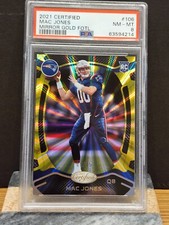 2021 Panini Certified Football - Mac Jones - Mirror Gold FOTL - 09/15 - PSA 8