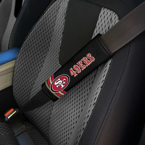 San Francisco 49ers Set of 2 Rally Design Premium Seat Belt Shoulder Pad Covers Cover