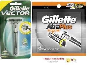 11 Gillette Atra Plus Razor Blades Refill Cartridge Vector Shaver Handle Unboxed