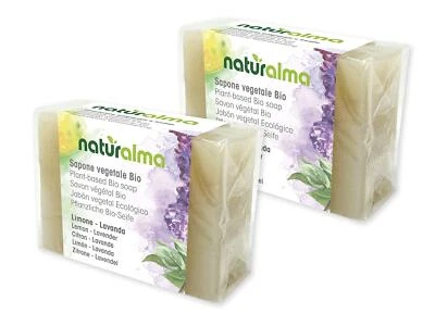 KIT DE SAVONS VÉGÉTAUX AU CITRON ET LAVANDE 2 savons réalisés en Italie avec ... - Photo 1/4