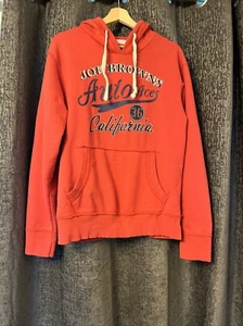 Joe Browns Coral Red Orange Hooded Sweatshirt Pocket Small Vintage - Picture 1 of 10