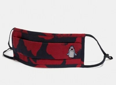 Coach Sharky Face Mask With Wild Flower Camo Print Navy/Red FREE SHIPPING  - Image 1 of 3