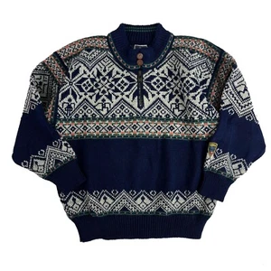 Dale of Norway Thunder Bay 1995 Men Wool Ski Winter Sweater Fair Isle XS x-small - Picture 1 of 6