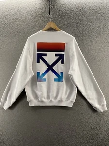 Off-White Sweatshirt Womens Large White Crewneck "Seasonal" 2013 Arrow Graphic - Picture 1 of 19